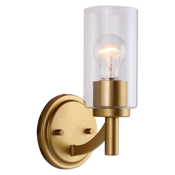 Eglo One Light Wall Sconce W/ Antique Gold Finish & Clear Class 203747A